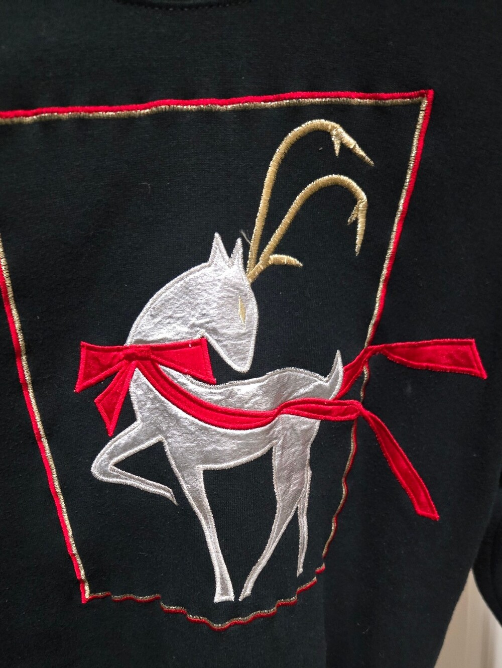 Just Ducky Jerzees Reindeer Christmas Sweater Size S Vintage Grannycore USA